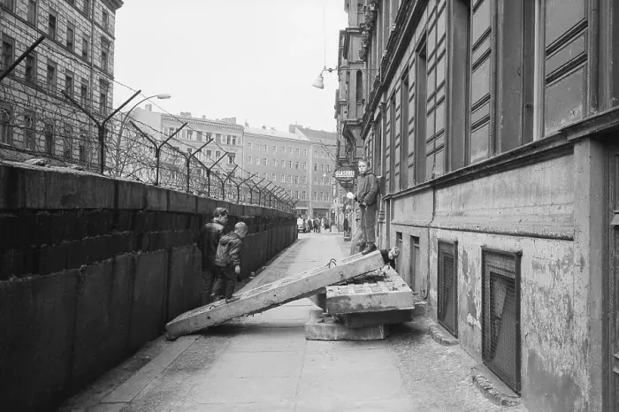 Framed Print : Kids Playing by the Berlin Wall Framed Print : Kids Playing by the Berlin Wall