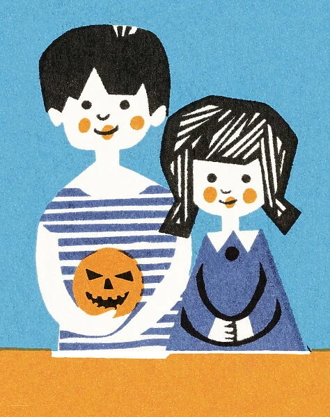 Kids with pumpkin