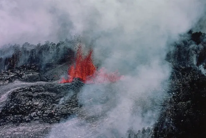 Framed Print : Kilauea Volcano Eruption