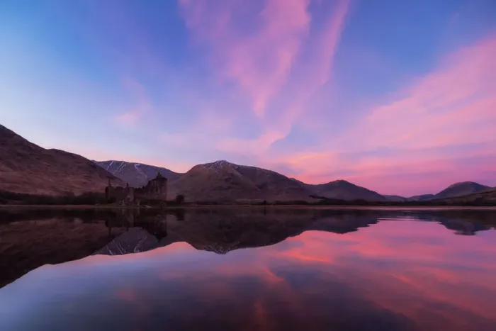 Framed Print : Kilchurn Castle with colorful sky Framed Print : Kilchurn Castle with colorful sky