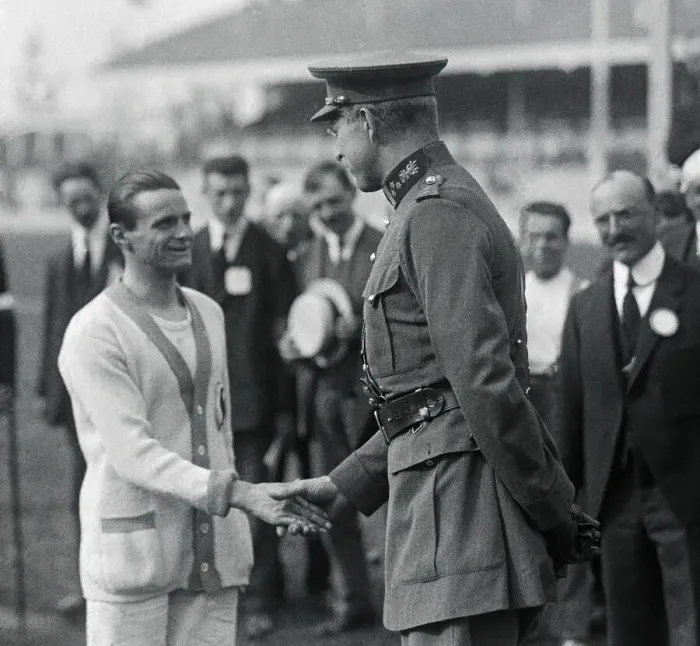 Framed Print : King Albert Congratulating Joseph Guillemont Framed Print : King Albert Congratulating Joseph Guillemont