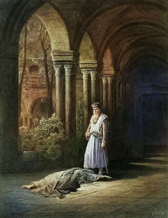 Framed Print : King Arthur and Guinevere, The King's farewell, Idylls of the King Framed Print : King Arthur and Guinevere, The King's farewell, Idylls of the King