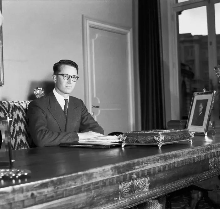 Framed Print : King Baudouin Working at His Desk Framed Print : King Baudouin Working at His Desk