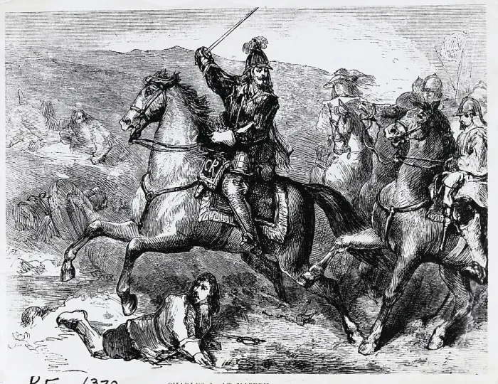 Framed Print : King Charles I mounted on a Horse in Battle Framed Print : King Charles I mounted on a Horse in Battle