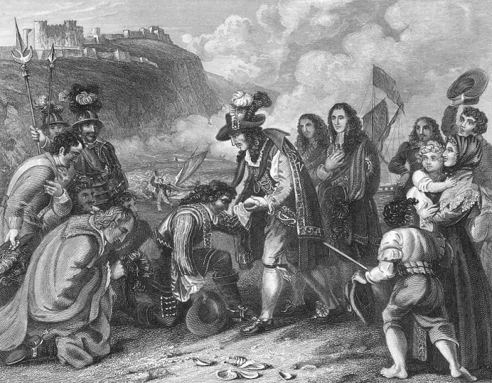 Framed Print : King Charles II Landing at Dover Framed Print : King Charles II Landing at Dover