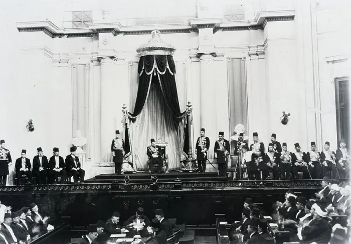 Framed Print : King of Egypt Seated at Ceremony on Stage Framed Print : King of Egypt Seated at Ceremony on Stage