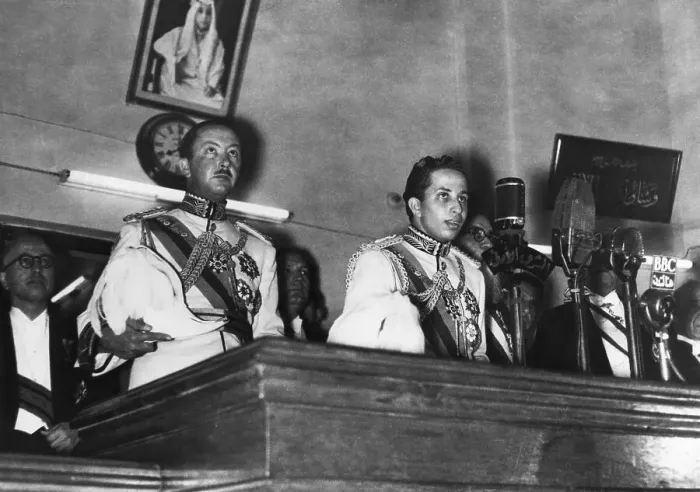 Framed Print : King Faisal Takes Oath with Abdul Ilah Nearby Framed Print : King Faisal Takes Oath with Abdul Ilah Nearby