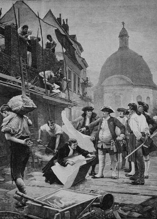 Framed Print : King Frederick William I visits the new buildings in the Berlin Friedrichstadt, Berlin, Germany, Frederick William I. 14. August 1688, 31. May 1740, from the House of Hohenzollern was King in Prussia and Elector of Brandenburg since 1713, Historical