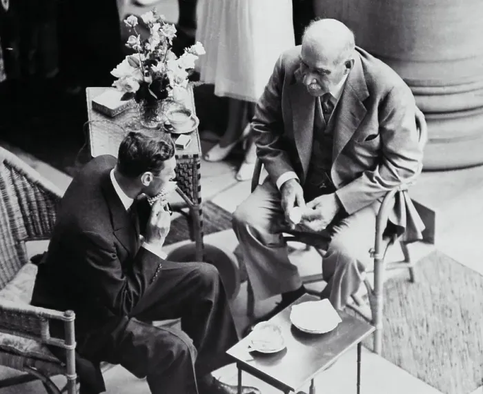 Framed Print : King George VI and J.P. Morgan Having Tea Framed Print : King George VI and J.P. Morgan Having Tea