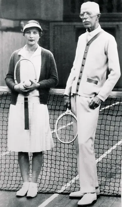 Framed Print : King Gustav and Helen Wills Moody Posing Framed Print : King Gustav and Helen Wills Moody Posing