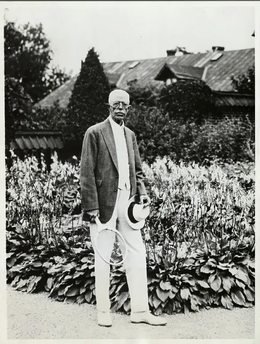 Framed Print : King Gustav V with Tennis Racquet Framed Print : King Gustav V with Tennis Racquet