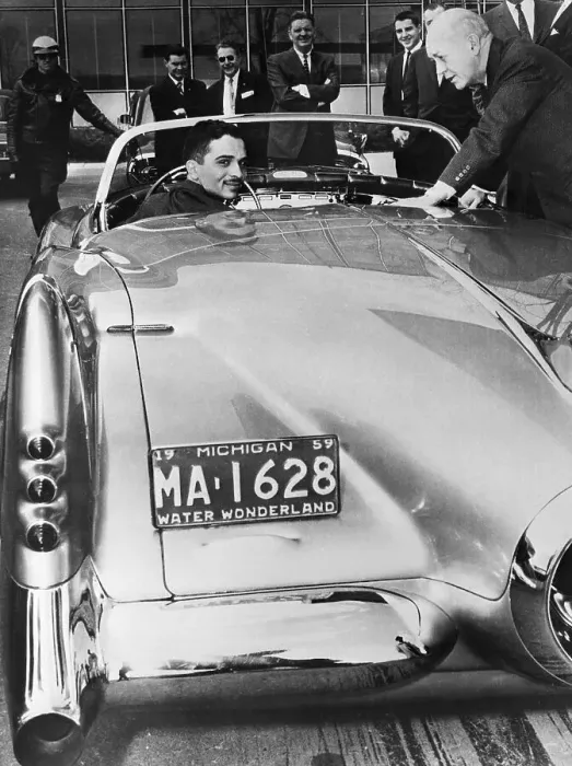 Framed Print : King Hussein in GM Sports Car Framed Print : King Hussein in GM Sports Car