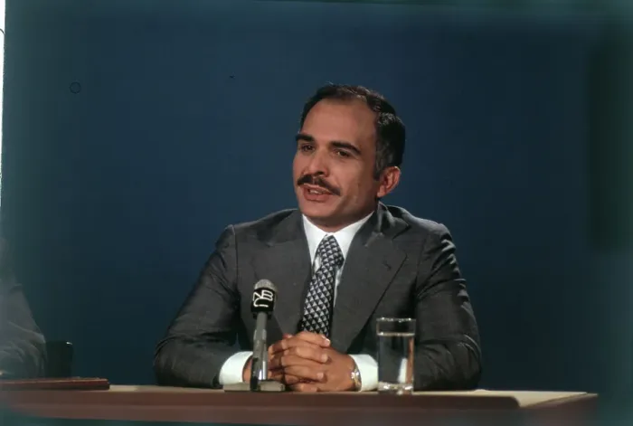 Framed Print : King Hussein at Set Microphones Framed Print : King Hussein at Set Microphones