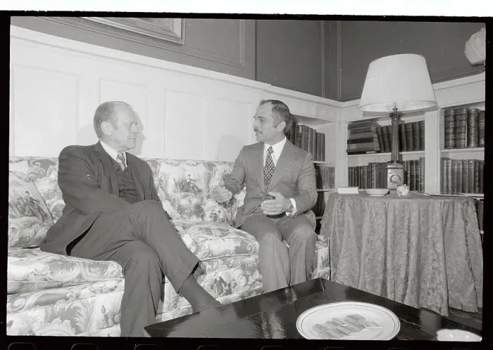 Framed Print : King Hussein Talking with President Gerald Ford Framed Print : King Hussein Talking with President Gerald Ford