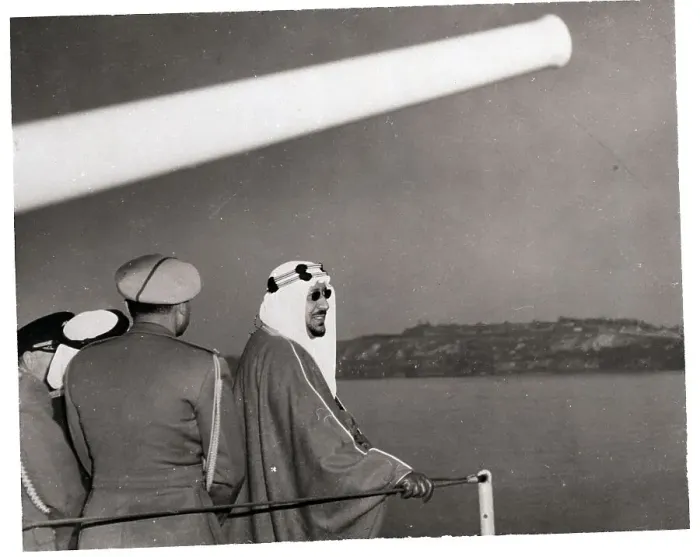 Framed Print : King Ibn Saud Arriving in New York Framed Print : King Ibn Saud Arriving in New York