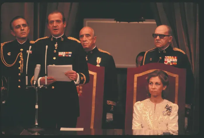 Framed Print : King Juan Carlos Reading Proclamation to Parliament
