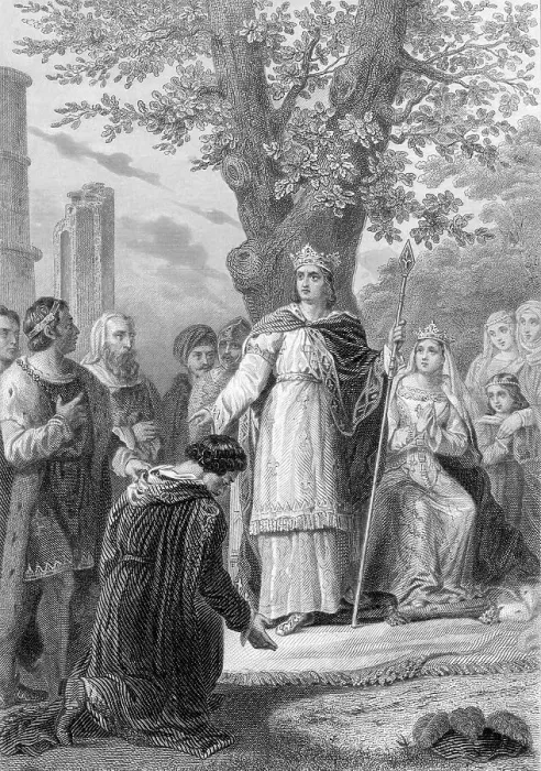Framed Print : King Louis IX Administering Justice Framed Print : King Louis IX Administering Justice