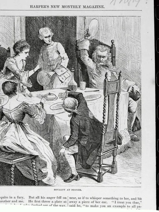 Framed Print : King of Prussia Throwing Plate at Son