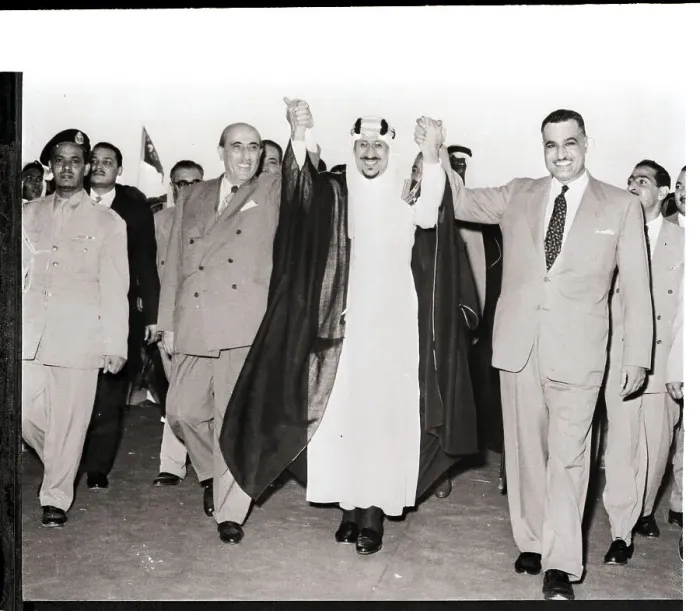 Framed Print : King Saud with Syrian and Egyptian Presidents Framed Print : King Saud with Syrian and Egyptian Presidents