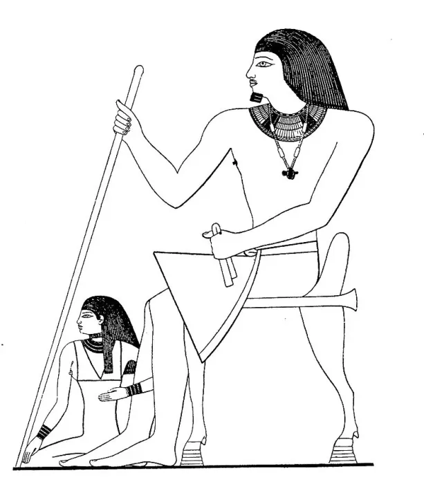 Framed Print : King Unas, 5 Dynasty, Egypt, with consort. Costume of the oldest period of the Memphis Empire, History of Fashion, Costume History, Historical, digital reproduction of an original 19th century pattern Framed Print : King Unas, 5 Dynasty, Egypt, with consort. Costume of the oldest period of the Memphis Empire, History of Fashion, Costume History, Historical, digital reproduction of an original 19th century pattern