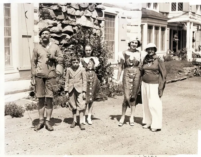 Framed Print : Kingdon Gould and Family Outside Estate Framed Print : Kingdon Gould and Family Outside Estate