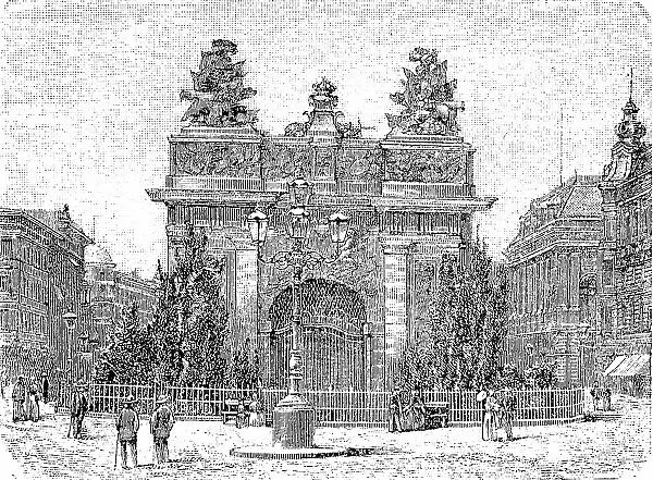 King's Gate c. 1730, Szczecin, Poland, digitally restored reproduction of a 19th century original, exact original date not known
