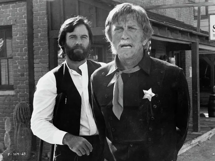 Framed Print : Kirk Douglas And James Stacy In Posse Framed Print : Kirk Douglas And James Stacy In Posse