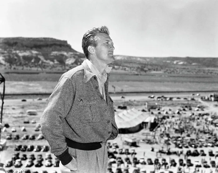 Framed Print : Kirk Douglas Standing on Filming Scene with His Hands in Pockets Framed Print : Kirk Douglas Standing on Filming Scene with His Hands in Pockets