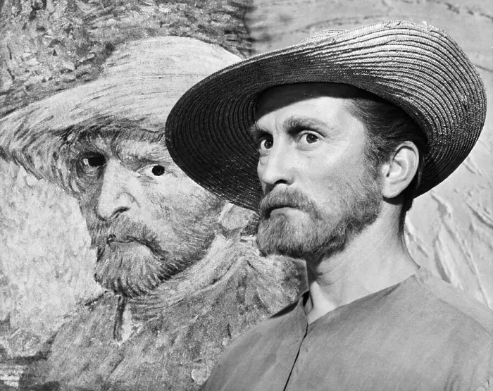 Framed Print : Kirk Douglas with Van Gogh Self-Portrait Framed Print : Kirk Douglas with Van Gogh Self-Portrait
