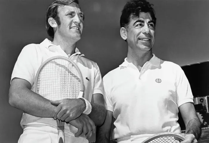 Framed Print : Kirk Kerkorian, Millionaire (right) and Tennis Star Tony Roche Framed Print : Kirk Kerkorian, Millionaire (right) and Tennis Star Tony Roche