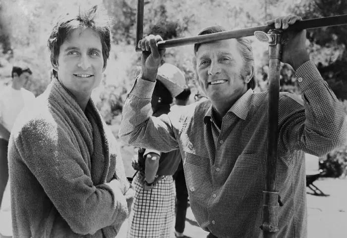 Framed Print : Kirk and Michael Douglas