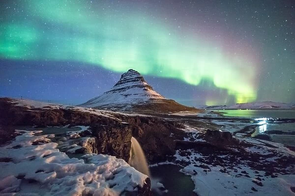 Kirkjufell with Aurora Borealis, Iceland