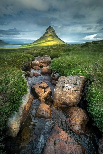 Kirkjufell with creek foreground