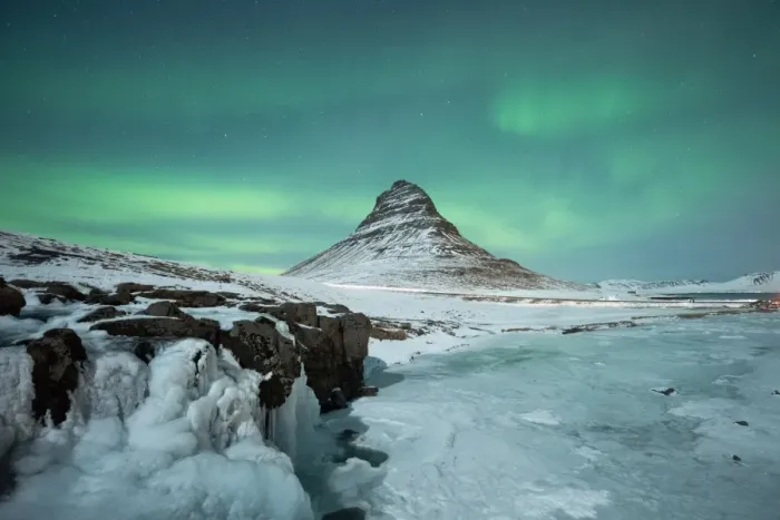 Framed Print : Kirkjufell winter Iceland under Aurora Framed Print : Kirkjufell winter Iceland under Aurora