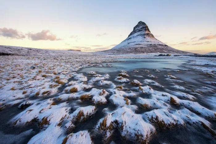 Framed Print : Kirkjufell in winter season, Iceland Framed Print : Kirkjufell in winter season, Iceland