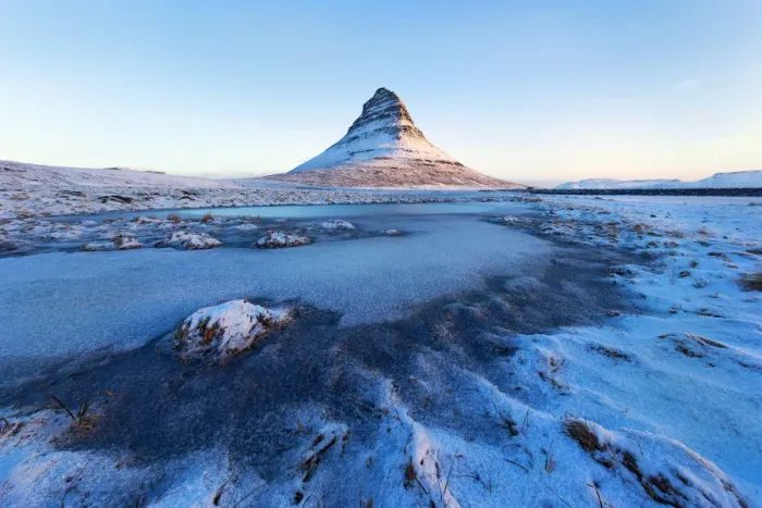 Framed Print : Kirkjufell in winter season, Iceland