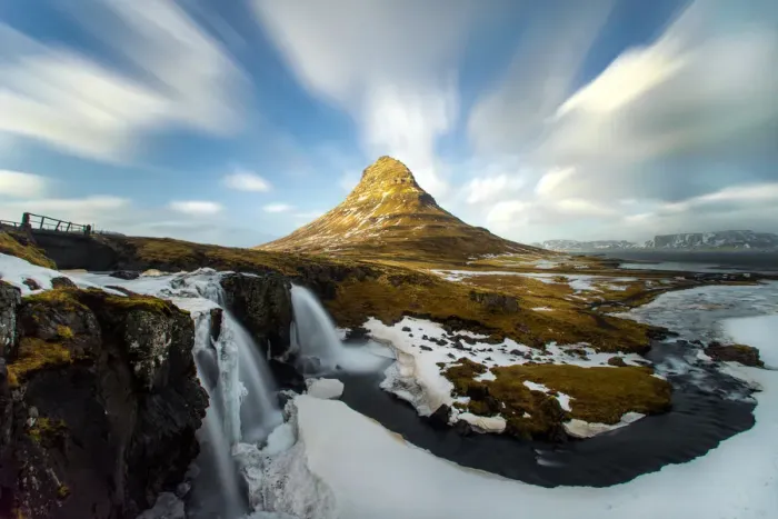 Framed Print : Kirkjufell in winter season, Iceland Framed Print : Kirkjufell in winter season, Iceland