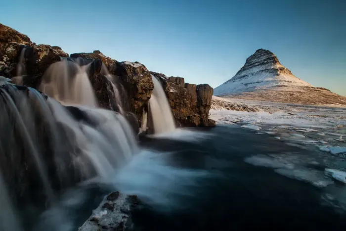 Framed Print : Kirkjufellfoss in winter season, Iceland Framed Print : Kirkjufellfoss in winter season, Iceland