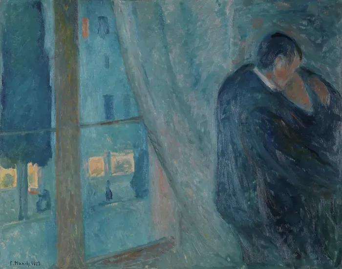 Framed Print : The Kiss, 1892. Creator: Edvard Munch. (Photo by Heritage Art / Heritage Framed Print : The Kiss, 1892. Creator: Edvard Munch. (Photo by Heritage Art / Heritage