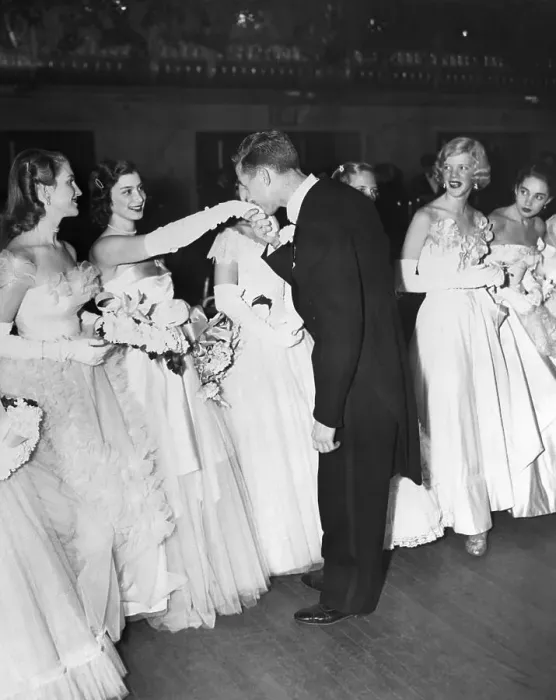 Framed Print : Kissing Debutante's Hand Framed Print : Kissing Debutante's Hand