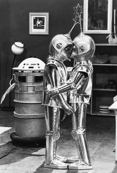 Framed Print : Kissing Robots Framed Print : Kissing Robots