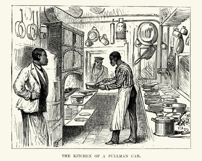 Framed Print : Kitchen of a Pullman Car, 19th Century Framed Print : Kitchen of a Pullman Car, 19th Century