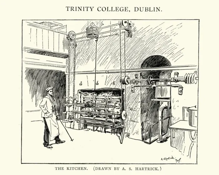 Framed Print : The Kitchen of Trinity College, Dublin, 1892 Framed Print : The Kitchen of Trinity College, Dublin, 1892