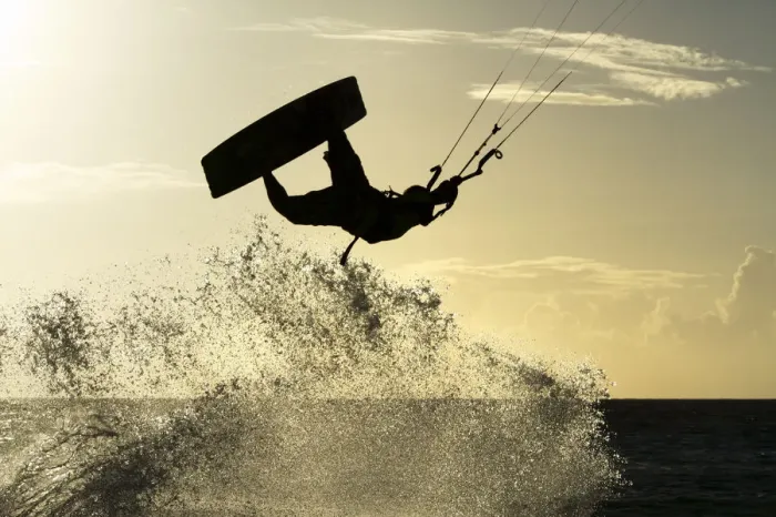 Framed Print : Kitesurfer, Bonaire, Dutch Antilles