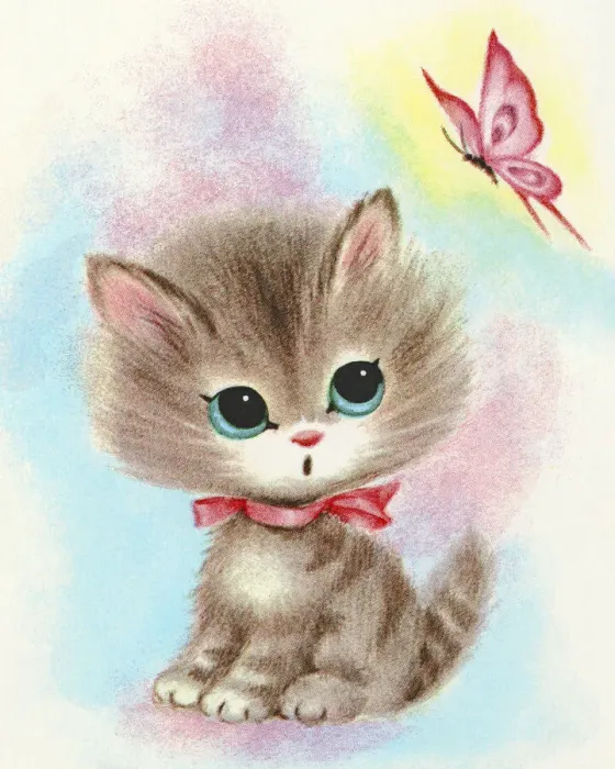 Framed Print : Kitten and a Butterfly