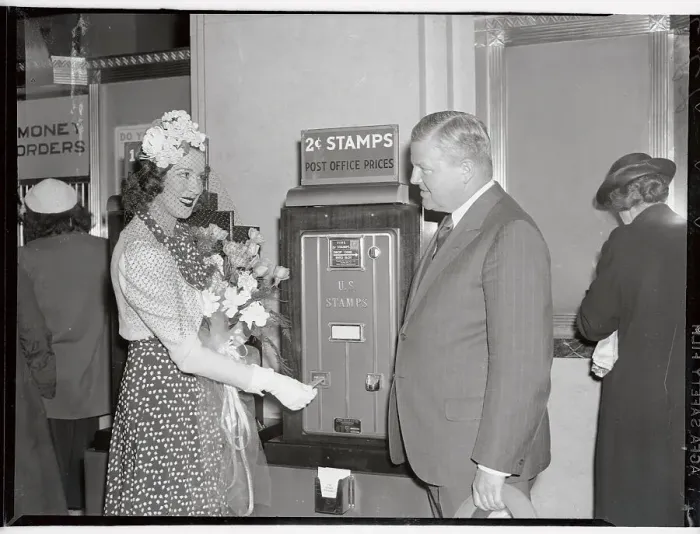 Framed Print : Kitty Carlisle with Postmaster General Framed Print : Kitty Carlisle with Postmaster General
