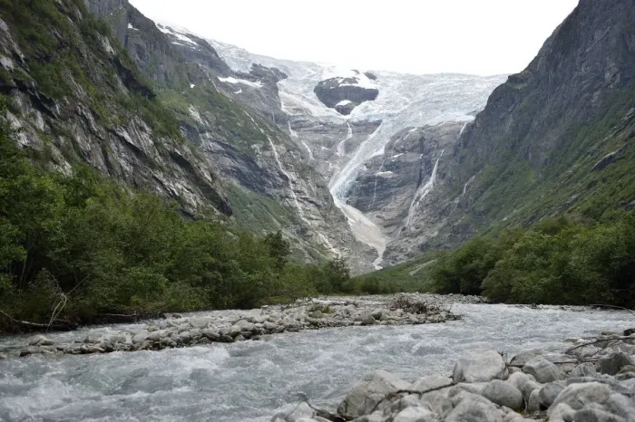 Framed Print : Kjenndalsbreen Glacier with a mountain river, Loen, Stryn, Sogn og Fjordane, Western Norway, Norway Framed Print : Kjenndalsbreen Glacier with a mountain river, Loen, Stryn, Sogn og Fjordane, Western Norway, Norway