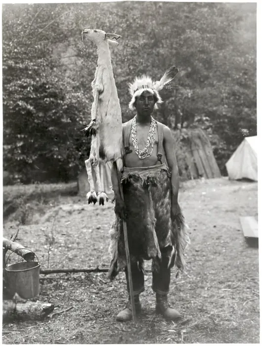 Framed Print : Klamath Man with Sacred White Deer Skin Framed Print : Klamath Man with Sacred White Deer Skin