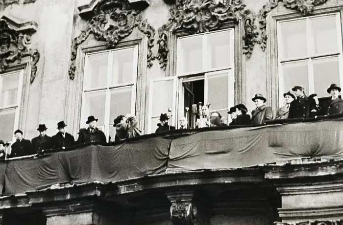 Framed Print : Klement Gottwald Speaks from Balcony Framed Print : Klement Gottwald Speaks from Balcony