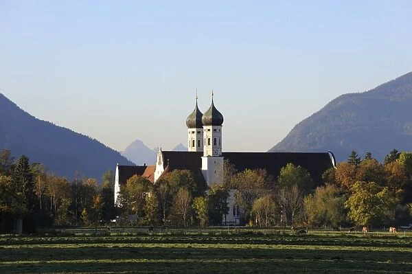 Kloster Benediktbeuern Abbey, morning mood, Upper Bavaria, Bavaria, Germany, Europe, PublicGround